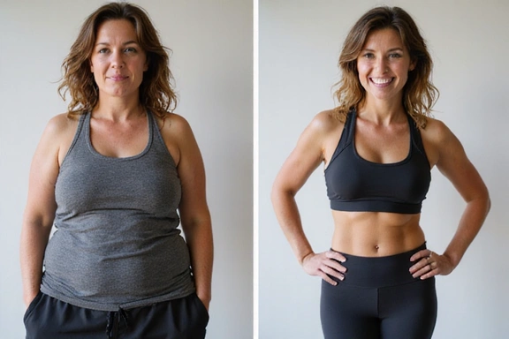 Foto de Ana antes y después de su transformación