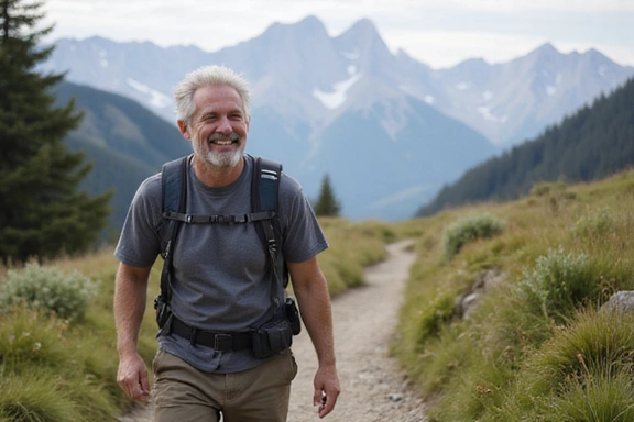 Foto de Juan caminando por la montaña